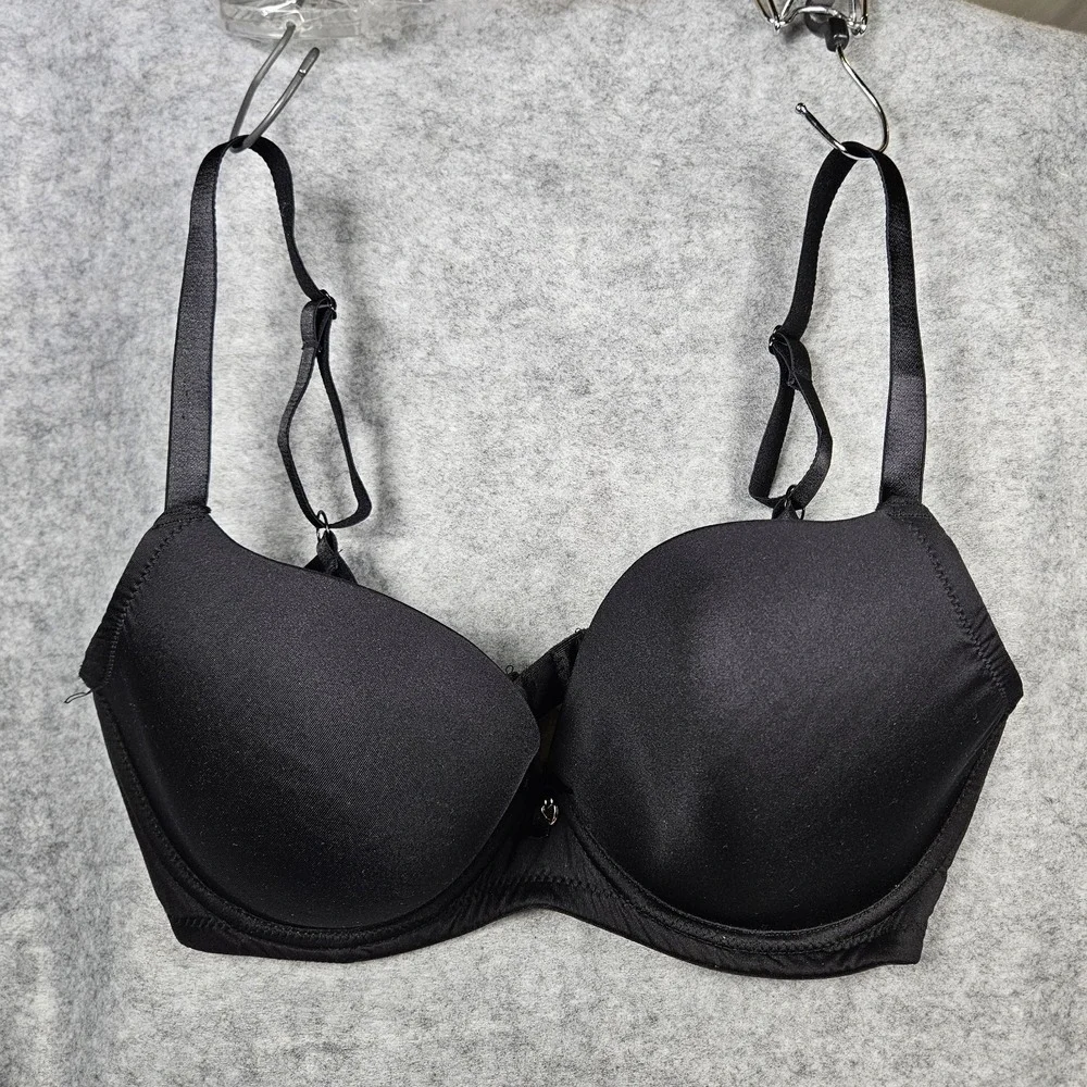 Parfait Black Plunge Underwire Bra Molded Cup Support Comfort Size US 34G READ